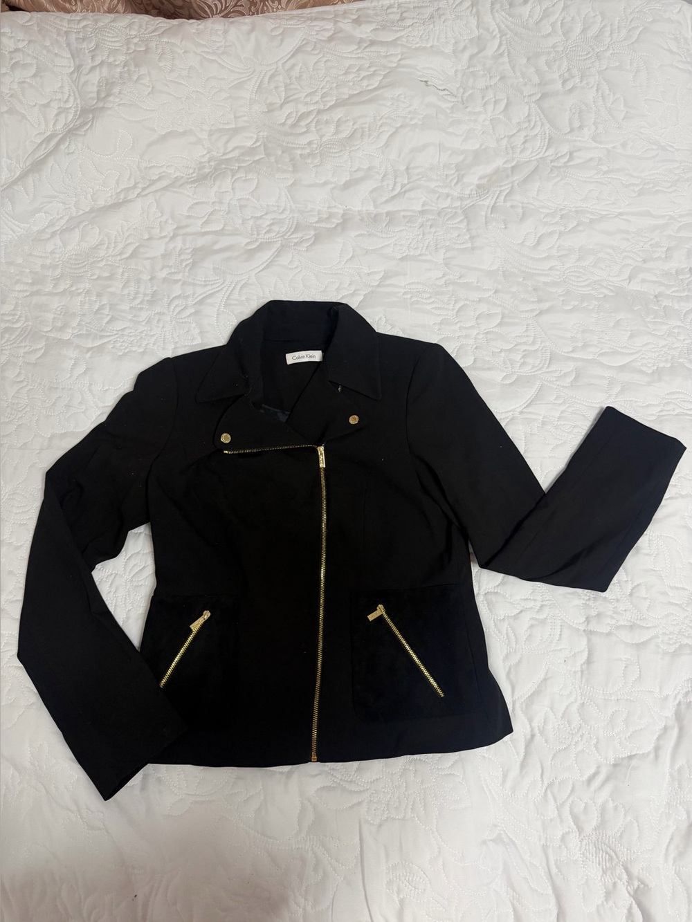 Calvin Klein Black Jacket with Gold Hardware